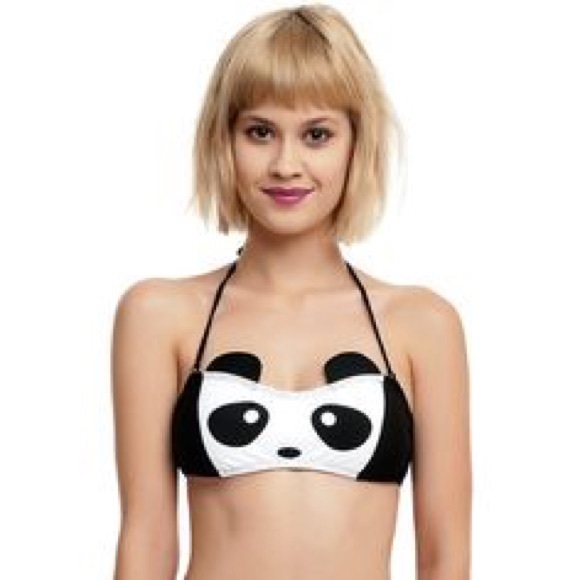 Hot Topic Other - 🎈Hot Topic Panda Bandeau Bikini Top - B&W (NWT)